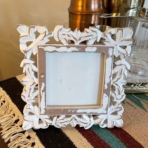Vintage wooden shabby chic white frame
